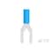 Te Connectivity Fork Terminal, #10 Stud Size, 16 AWG, 300 V, Nylon Insulated, Blue 696471-1 - alternate 3